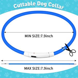 USB Rechargeable Glowing LED <b>Dog</b> <b>Collar</b> Light Flexible Silicone Flashing Pet <b>Collar</b> for <b>Small</b> Medium Large <b>Dogs</b> - Product Image 2