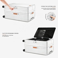 Valise de cabine à ouverture frontale avec ports de charge USB Type-C doubles, porte-gobelet, coque rigide, roulettes, pour voyage