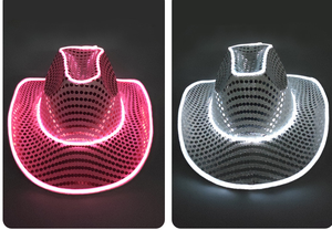 Sombrero LED Noen <span class=keywords><strong>2022</strong></span>, Sombrero de Vaquero con Luces LED Intermitentes y Lentejuelas para Mujeres y Hombres - Product Image 4