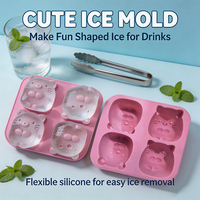 Anpassbare 4-fach Silikonform für DIY-Desserts, Seifen, Harz, Kerzen und ätherische Öle – Niedliche Cartoon-Marmot-Form, lebensmittelecht