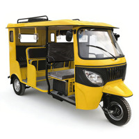 Tuk-tuk à essence pour passagers, tricycle à 3 roues avec toit entièrement couvert, porte-bagages et roue de secours pour le transport en taxi urbain