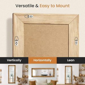 Miroir sur pied pleine longueur avec cadre en bois, style ferme moderne, pour chambre, salle de bain, salon - Product Image 5