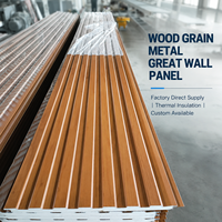 Panel de Pared Metálico Aislado Térmicamente de 16 mm, Tipo Sándwich de PU, Ideal para Casas Prefabricadas