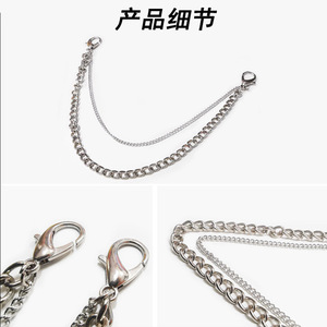 Double Layer Shrimp Buckle <b>Waist</b> <b>Chain</b> Zinc Alloy Hip Hop Decorative Pants <b>Chain</b> Accessory For Daily Wear - Product Image 5