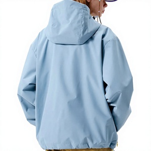 Custom Unisex Sky Blue Waterproof Special For Hiking <b>jacket</b> for men Hood Windproof Outdoor Rain Coat Trekking Shell Windbreaker - Product Image 2