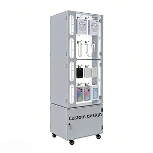 <span class=keywords><strong>Vetrina</strong></span> Espositiva Personalizzata per Accessori Mobili, in Acrilico, <span class=keywords><strong>con</strong></span> Ruote e Illuminazione LED, per Telefoni, Caricabatterie e Auricolari - Product Image 3