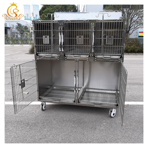 Eur Pet Instrument vétérinaire de qualité supérieure <span class=keywords><strong>Cage</strong></span> vétérinaire à 5 portes avec Cages vétérinaires en acier inoxydable - Product Image 5