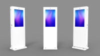 Totem Pubblicitario LCD Bifacciale per Esterni, Segnaletica Digitale 4K, Display Android CMS Impermeabile IP65