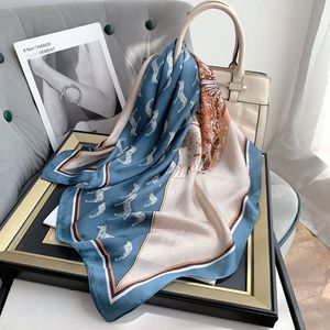 70厘米小方传统围巾春夏新款系列马纹高档真丝纱丽专业装饰 - Product Image 2