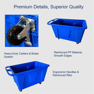 450l Plastic Commerciële Waskar Wielen Lading Opslagapparatuur Inclusief Wasmand Opslag Commerciële Wasmiddelen - Product Image 5