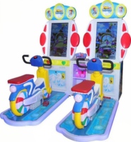 Simulateur de course 2 joueurs en fer et plastique, machine de jeu à monnayeur/billets avec tickets, jeu vidéo d'arcade, équipement de divertissement