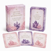 Impression de cartes de bien-être d'entreprise personnalisées, jeu de 45 cartes avec boîte cadeau, vente en gros OEM pour les boutiques de métaphysique