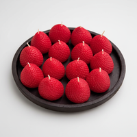 Bougie à la fraise bio en cire de soja, faite à la main, hautement parfumée, avec plateau en céramique, marque privée, pour décoration intérieure et cadeau de mariage