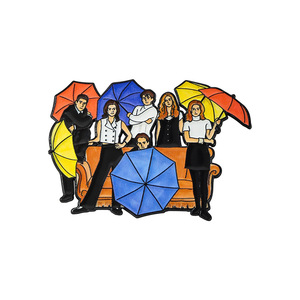 8 Estilos de Pins Esmaltados del Programa de TV <span class=keywords><strong>Friends</strong></span>, Lindas Figuras de Anime de Rachel, Ross, Joey, Phoebe, Chandler, <span class=keywords><strong>Monica</strong></span>, Broches Metálicos Coleccionables - Product Image 5