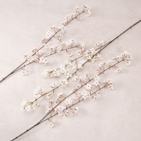 Fleurs artificielles en soie de cerisier à deux branches, style cryptographique, pour toile de fond de mariage, arrangements au sol pour salon, DIY