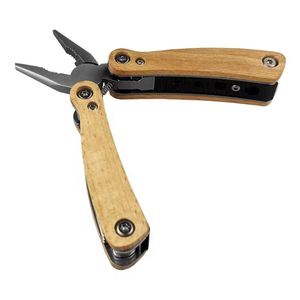 Alicates de Corte Plegables con Bloqueo y Mango de Madera, Herramienta Multiusos con Logotipo Personalizado Impreso en Bambú - Product Image 2