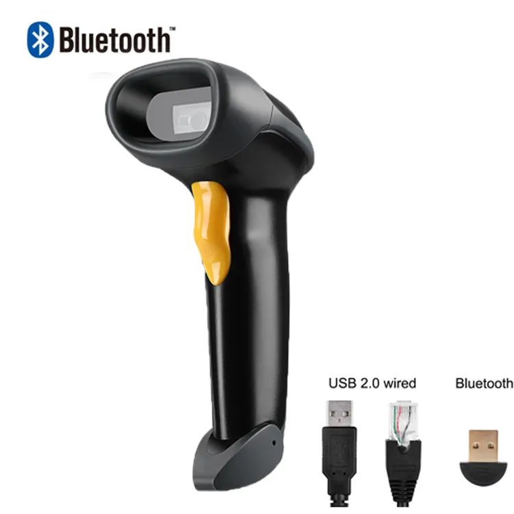 MJ2880 Handheld Wireless 2D RS232 USB KBW 2 Year Warranty Blue tooth QR 2D Barcode Scanner Gun for Warehouse