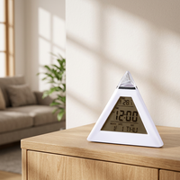 Réveil LED intelligent à changement de couleur Affichage électronique de la température intérieure et de l'humidité Bureau Salon Extérieur Bureau Salle de bain Utilisation