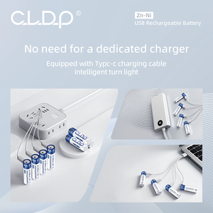 Мощные перезаряжаемые батарейки Double AA CLDP <span class=keywords><strong>Zn</strong></span>-<span class=keywords><strong>Ni</strong></span> 1.6V USB, 4 шт. в упаковке, для фонарика - Product Image 5