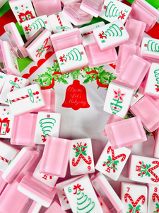 Juego de Mahjong Americano Navideño Rosa Moderno con Fichas con Temática Navideña para Fiestas - Product Image 3