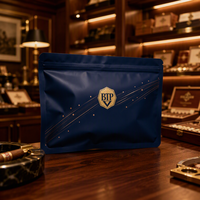 Pochette de luxe personnalisée pour cigares, anti-humidité, avec fermeture éclair, en PE, impression sérigraphique/par textile/numérique, faible MOQ