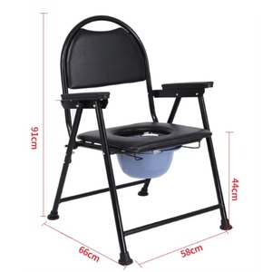 Bathroom Safety Equipment Steel Frame <b>bath</b> and shower chair Simple Commode <b>Bath</b> Chair portable patient <b>foldable</b> toilet chair - Product Image 5
