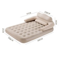Mueble Moderno Plegable para el Hogar con Respaldo Elevado de Espuma Viscoelástica Ortopédica Inflable de PVC de 25 cm de Grosor, Listo para Usar en 2026