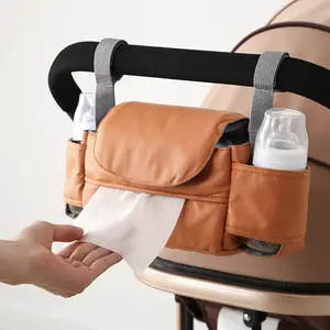 Tas popok ibu Multi fungsi, tas botol bayi, tas gantung, tas popok ibu, pengatur Kereta Bayi, anti air, PU Solid