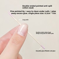 100 écouvillons pointus à double extrémité (7 cm) à usage unique pour le nail art, le maquillage, les applications sur les cils et le nettoyage sous les ongles
