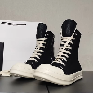 Chaussures de sport montantes décontractées pour hommes Owens Designer, bottes de luxe à lacets, chaussures de marche Rick en cuir véritable à semelle épaisse de haute qualité - Product Image 5