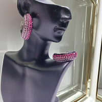 Modeschmuck Hochzeit Bunte Kristall-Strass Damen Huggie-Creolen Edelstahl Klein Vergoldet Trendy GIA