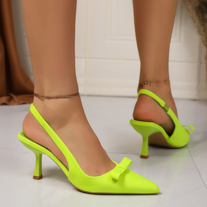 Sandalias de tacón alto con punta hueca y lazo de moda, estilo stiletto, elegancia de lujo, novedad 2026 - Product Image 2