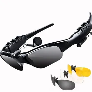 Wholesale Outdoor Cycling Sports Wireless Glasses Headphones With Microphone Smart Bluetooth Sunglasses