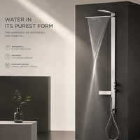 Ensemble de douche mural en acier inoxydable 304 à température constante, haute pression, avec cartouche céramique, effet pluie et cascade, pour appartement