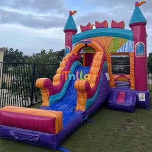 Castillo Inflable Comercial con Tobogán, Casa de Brinco Húmeda/Seca con Piscina para Fiestas y Entretenimiento - Product Image 3