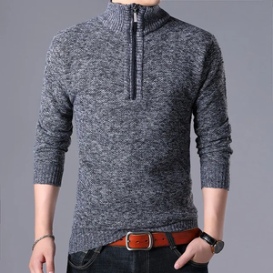 Suéteres Cálidos y Gruesos de Terciopelo y Cachemira para Hombre, Suéteres de Invierno con Cuello de Cremallera, Ropa Casual para Hombre, Talla Grande J0074 - Product Image 5