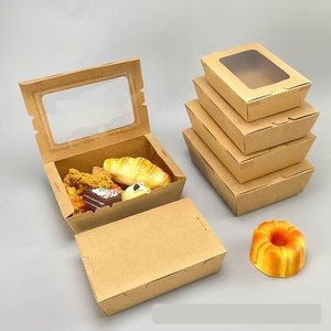 Logo personnalisé petite boîte de papier kraft boulangerie avec fenêtre pour friandises, cupcakes, mini-tarte, gâteau <span class=keywords><strong>bombe</strong></span>, beignets - Product Image 2