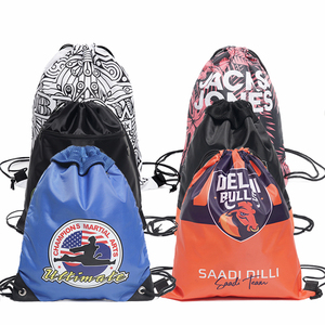 Promotional Business Gift Shopping Custom Logo Canvas Cotton Waterproof Advertising Backpack Drawstring Bag