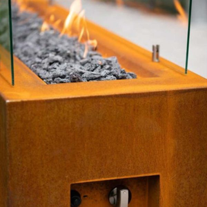 Garden Decor Gas Firepit Kit Propane <b>Fire</b> <b>Pit</b> <b>Table</b> Outdoor Heating Corten Steel Natural Gas <b>Fire</b> <b>Pit</b> Burner - Product Image 2