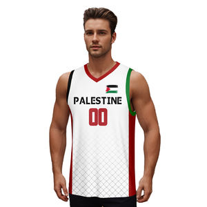 Maillot de basketball streetwear en gros, style drapeau du Pérou, 100 % polyester, col en V, décontracté, séchage rapide, respirant, antibactérien - Product Image 4
