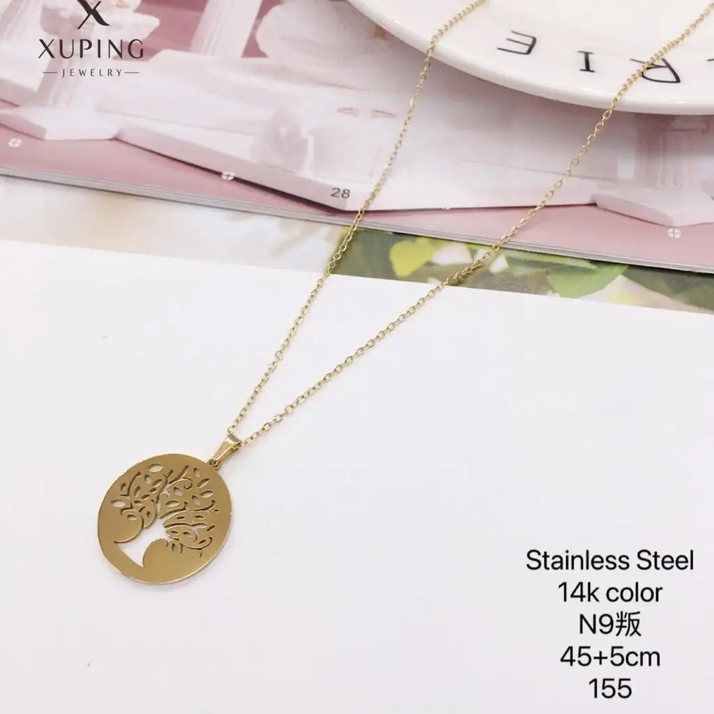 مجوهرات Xuping الجديد المقاوم للصدأ و 14K المواد مع مختلف تصميم شخصية الأقراط قلادة سوار