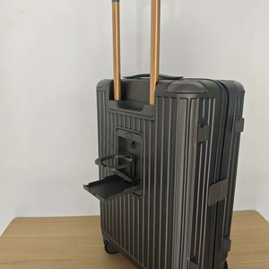 Nouvelle <span class=keywords><strong>valise</strong></span> trolley spinner <span class=keywords><strong>ultra</strong></span>-légère de 20 pouces avec porte-gobelet, en PC épaissi durable, grande capacité, bagage cabine - Product Image 3