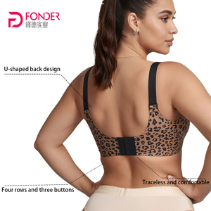 Soutien-gorge sans couture imprimé léopard grande taille pour femme – Confort et maintien doux, push-up, bonnets couvrants, lingerie - Product Image 3