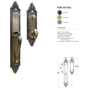 Cerradura de Doble Puerta Europea de Cobre Puro, Estilo Clásico Vintage para Villa, Sala de Reuniones, Puerta de Madera, Manija de Doble Apertura - Product Image 1