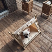 Grand hamac écologique en bois massif pour chats, nid d'hiver d'été semi-fermé pour animaux de compagnie, éponge douce pour chats et chiens, carton OEM