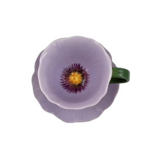 Tazza in Ceramica a Forma di Papavero Rosso, Elegante per Tè e Caffè, Vendita all'Ingrosso - Product Image 6