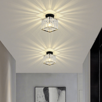 Lustre LED en cristal au design nordique moderne pour salon, couloir, entrée, hall, balcon, vestiaire - Luminaire de surface