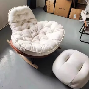 Sillón Sofá Balancín de Cuero, Económico, de Lujo, Estilo Nórdico Moderno, Conjunto de Muebles de Tela para Sala de Estar, Sillón de Salón para el Hogar - Product Image 6