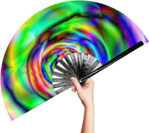 High 13Inch <b>Large</b> Custom Rave Hand <b>Fans</b> for Parties Quality Bamboo Craft Gift - Product Image 2