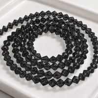 Perles Bicones Facettées en Obsidienne Brillante 4mm avec Trou Central pour Tuxedo, Opéra, Cabaret, Burlesque, Paillettes, Velours, Dentelle et Plumes